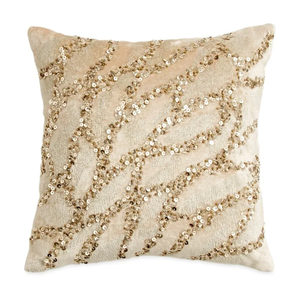 Donna Karan Home Gold Dust Sequin Embellished Accent Pillow